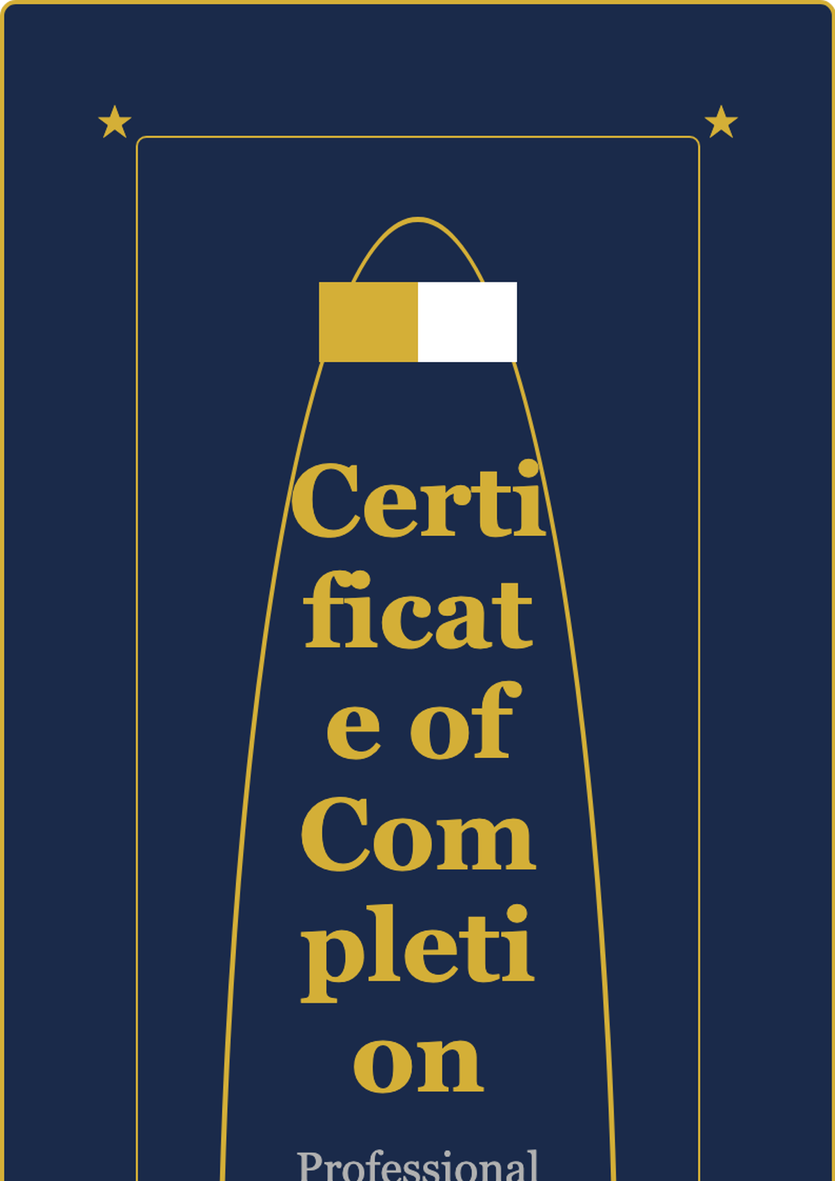 Elegant dark blue certificate of completion template with gold frame and floral accents_variant_1